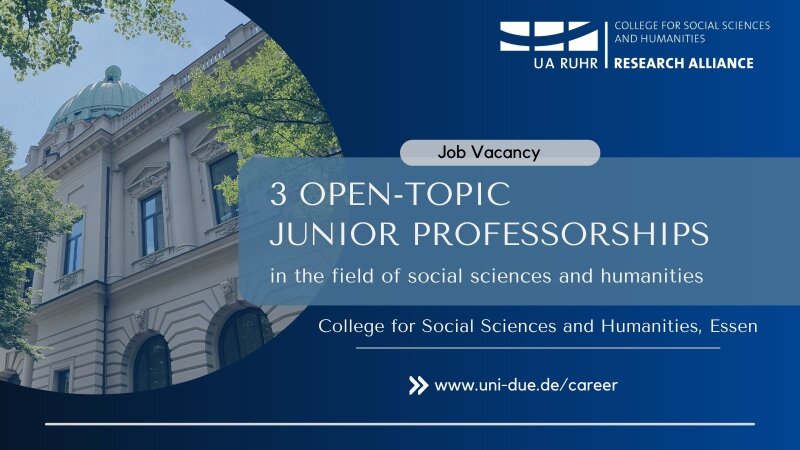 College of the UA Ruhr offers three positions of Open-Topic Junior Professorships